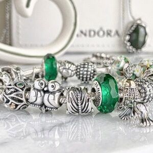 Pandora Green Faceted Muranos